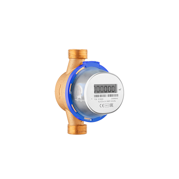 Smart single jet water meter with built-in radio module and autonomous power supply.
